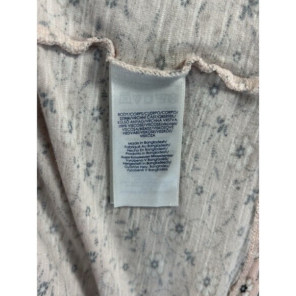 Chaps Peasant Floral Blouse 3X Pink Short Sleeve Scoop Neck Drawstring - Picture 8 of 8